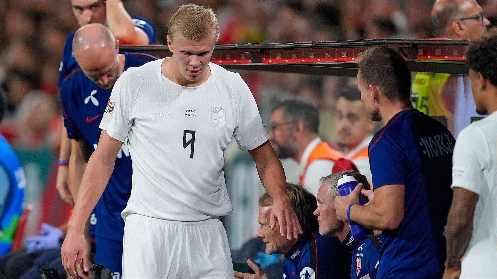 Erling Haaland limps off in Norway match as Man City sweat on striker's fitness