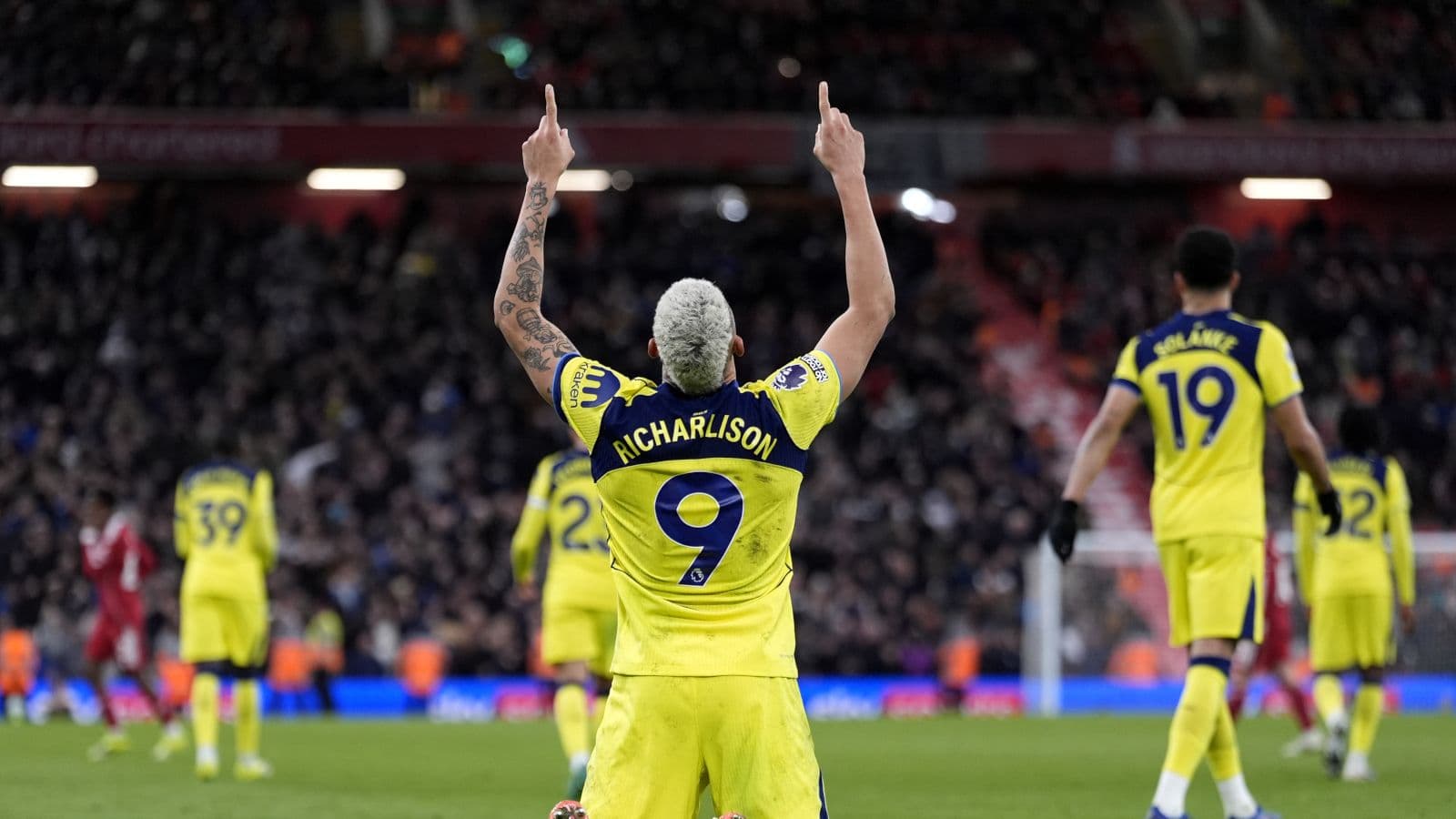 Richarlison nets late equaliser against Liverpool at Anfield to hand troubled Tottenham a lifeline