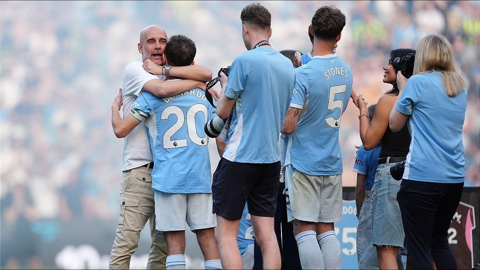 'Great honour to be your manager' - Pep Guardiola fights back tears in Man City goodbye